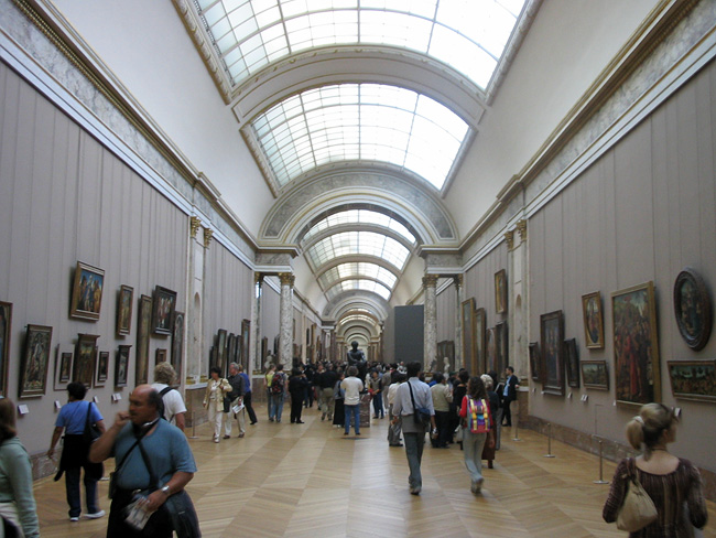 One of many gorgeous hallways in the Louvre