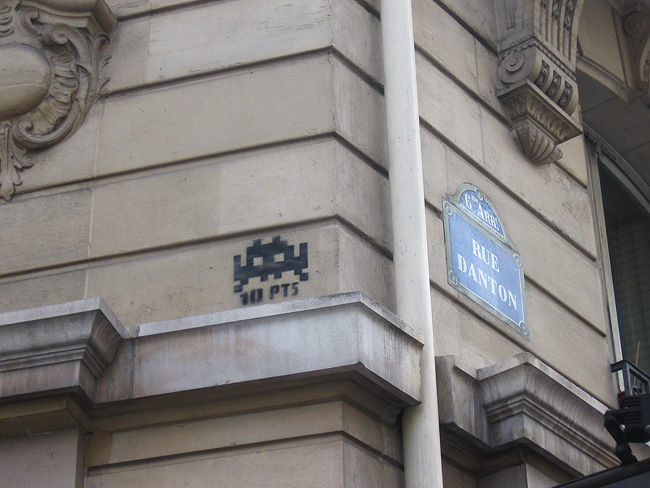 Another space invader in the Latin Quarter Snake Street Hey no fair