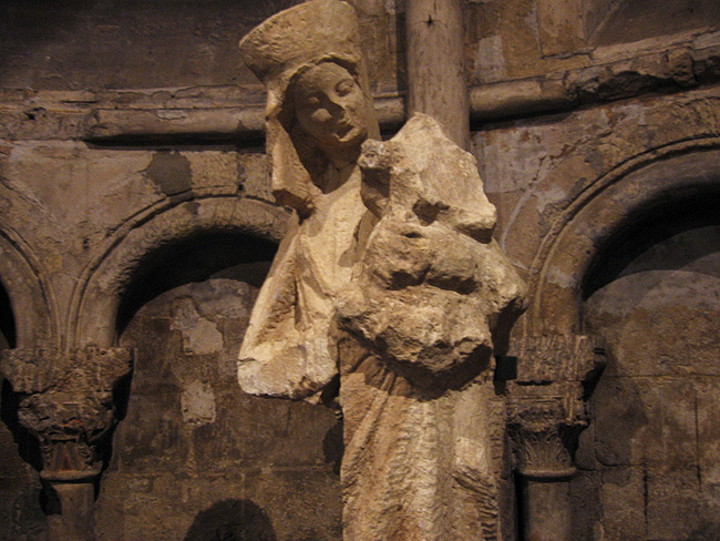 Statue of the virgin in the Abbey of Saint-Germain-des-Prés